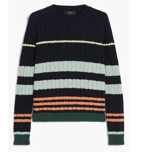 MAX MARA WEEKEND COLORED STRIPED CABLE SWEATER NEW WITH TAGS